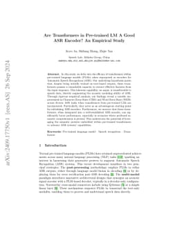 Are Transformers in Pre-trained LM A Good ASR Encoder? An Empirical
  Study