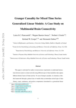 Granger Causality for Mixed Time Series Generalized Linear Models: A
  Case Study on Multimodal Brain Connectivity