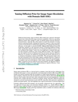 Taming Diffusion Prior for Image Super-Resolution with Domain Shift SDEs