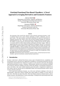 Enriched Functional Tree-Based Classifiers: A Novel Approach Leveraging Derivatives and Geometric Features
