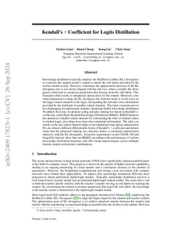 Kendall's $τ$ Coefficient for Logits Distillation