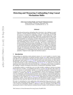 Detecting and Measuring Confounding Using Causal Mechanism Shifts