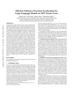 Efficient Arbitrary Precision Acceleration for Large Language Models on
  GPU Tensor Cores