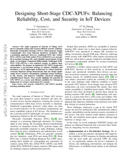 Designing Short-Stage CDC-XPUFs: Balancing Reliability, Cost, and
  Security in IoT Devices