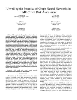 Unveiling the Potential of Graph Neural Networks in SME Credit Risk
  Assessment