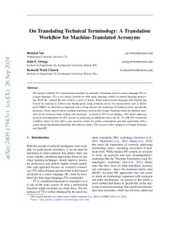 On Translating Technical Terminology: A Translation Workflow for
  Machine-Translated Acronyms
