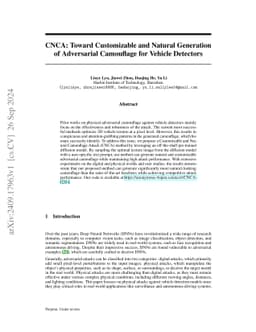 CNCA: Toward Customizable and Natural Generation of Adversarial
  Camouflage for Vehicle Detectors
