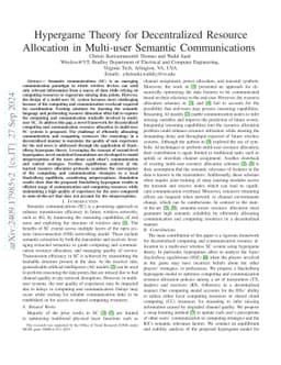 Hypergame Theory for Decentralized Resource Allocation in Multi-user
  Semantic Communications
