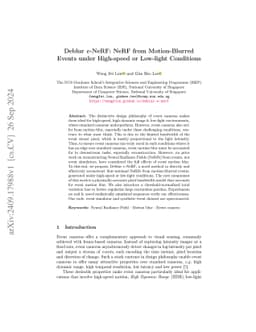 Deblur e-NeRF: NeRF from Motion-Blurred Events under High-speed or
  Low-light Conditions