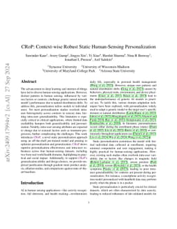 CRoP: Context-wise Robust Static Human-Sensing Personalization