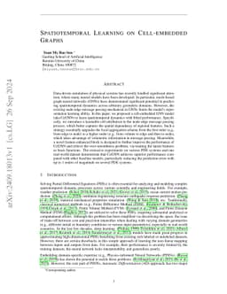 Spatiotemporal Learning on Cell-embedded Graphs
