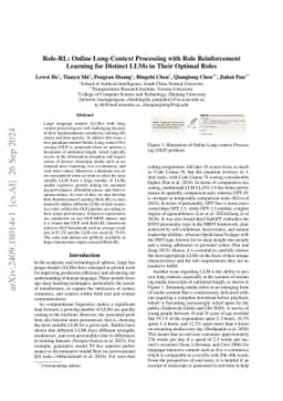 Role-RL: Online Long-Context Processing with Role Reinforcement Learning
  for Distinct LLMs in Their Optimal Roles