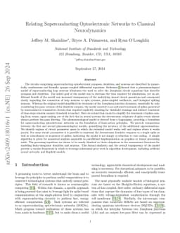 Relating Superconducting Optoelectronic Networks to Classical
  Neurodynamics