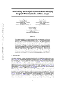 Transferring disentangled representations: bridging the gap between
  synthetic and real images