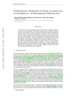Compositional Hardness of Code in Large Language Models -- A Probabilistic Perspective