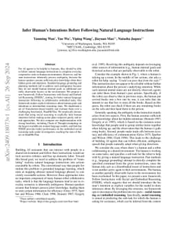 Infer Human's Intentions Before Following Natural Language Instructions