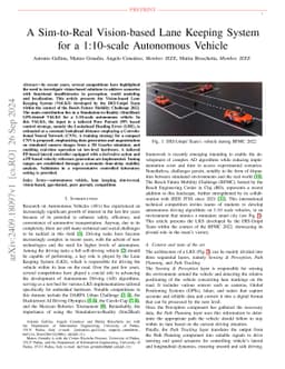 A Sim-to-Real Vision-based Lane Keeping System for a 1:10-scale
  Autonomous Vehicle