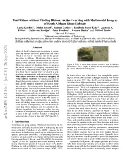 Find Rhinos without Finding Rhinos: Active Learning with Multimodal
  Imagery of South African Rhino Habitats