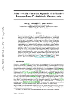 Multi-View and Multi-Scale Alignment for Contrastive Language-Image Pre-training in Mammography