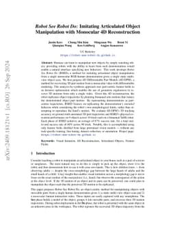 Robot See Robot Do: Imitating Articulated Object Manipulation with
  Monocular 4D Reconstruction