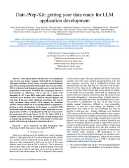 Data-Prep-Kit: getting your data ready for LLM application development