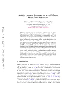 Amodal Instance Segmentation with Diffusion Shape Prior Estimation