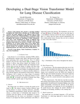 Developing a Dual-Stage Vision Transformer Model for Lung Disease Classification