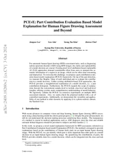 PCEvE: Part Contribution Evaluation Based Model Explanation for Human
  Figure Drawing Assessment and Beyond