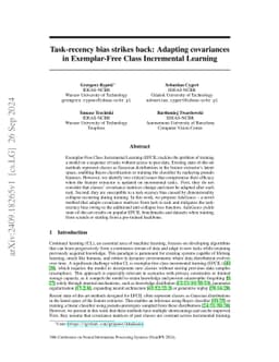 Task-recency bias strikes back: Adapting covariances in Exemplar-Free
  Class Incremental Learning