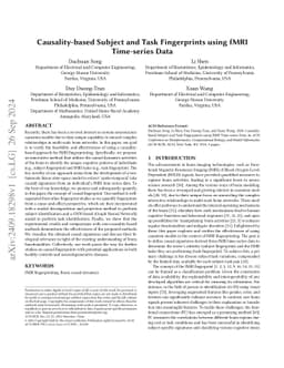 Causality-based Subject and Task Fingerprints using fMRI Time-series
  Data