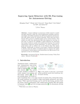 Improving Agent Behaviors with RL Fine-tuning for Autonomous Driving