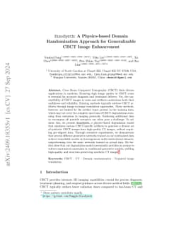 SinoSynth: A Physics-based Domain Randomization Approach for
  Generalizable CBCT Image Enhancement