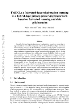 FedDCL: a federated data collaboration learning as a hybrid-type
  privacy-preserving framework based on federated learning and data
  collaboration