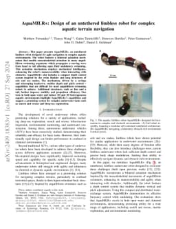 AquaMILR+: Design of an untethered limbless robot for complex aquatic
  terrain navigation