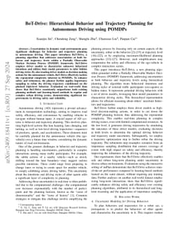 BoT-Drive: Hierarchical Behavior and Trajectory Planning for Autonomous
  Driving using POMDPs