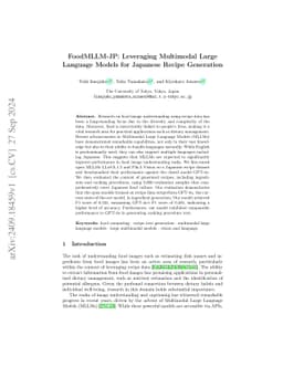 FoodMLLM-JP: Leveraging Multimodal Large Language Models for Japanese Recipe Generation