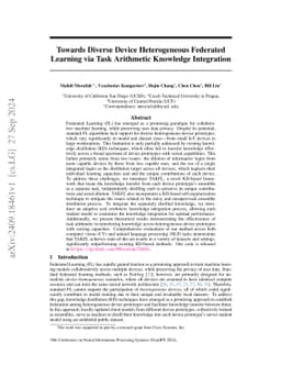 Towards Diverse Device Heterogeneous Federated Learning via Task
  Arithmetic Knowledge Integration