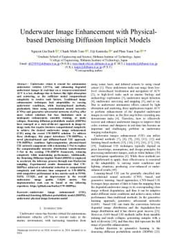 Underwater Image Enhancement with Physical-based Denoising Diffusion
  Implicit Models