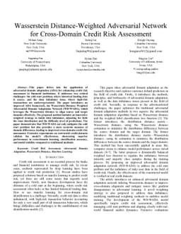 Wasserstein Distance-Weighted Adversarial Network for Cross-Domain
  Credit Risk Assessment