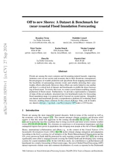 Off to new Shores: A Dataset & Benchmark for (near-)coastal Flood
  Inundation Forecasting