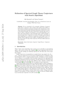 Refutation of Spectral Graph Theory Conjectures with Search Algorithms)