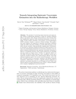 Towards Integrating Epistemic Uncertainty Estimation into the
  Radiotherapy Workflow