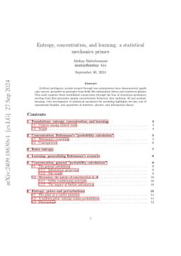 Entropy, concentration, and learning: a statistical mechanics primer