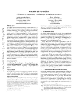 Not the Silver Bullet: LLM-enhanced Programming Error Messages are
  Ineffective in Practice