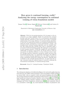 How green is continual learning, really? Analyzing the energy
  consumption in continual training of vision foundation models