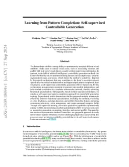 Learning from Pattern Completion: Self-supervised Controllable
  Generation