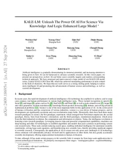 KALE-LM: Unleash The Power Of AI For Science Via Knowledge And Logic Enhanced Large Model