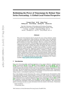 Rethinking the Power of Timestamps for Robust Time Series Forecasting: A
  Global-Local Fusion Perspective