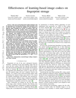 Effectiveness of learning-based image codecs on fingerprint storage