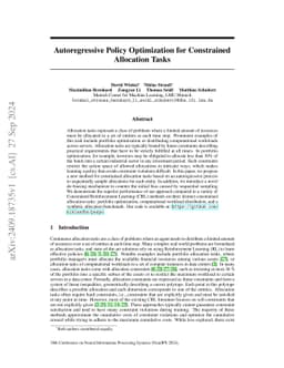 Autoregressive Policy Optimization for Constrained Allocation Tasks
